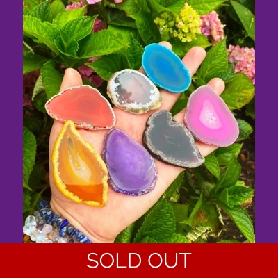 Agate Slice Crystal Slice Gemstone Slice Rainbow Agate Elf